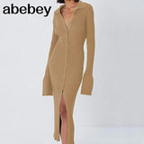 Long Knitted Cardigan Women Tops Female Fashion Slim Sweater Coat Solid Korean Autumn And Winter 2022 New Casual