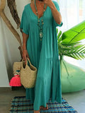 Spring Summer WISH New V-Neck Irregular Multi-Color Multi-Code Long