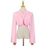 Irregular Elegant Blazer For Women Notched Long Sleeves Lace Up Bowknot Blazers Female 2022 Spring Fashion