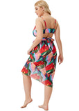 Printed Casual Strap High Waist Regular Plus Size Two Piece Skirt
