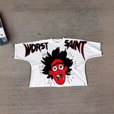 Men's T-Shirts Oversized Graphics Gothic Harajuku Short-Sleeved Men's T-Shirts Y2k Top Friends-Outfit
