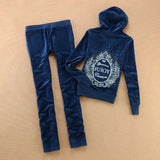 2021 Women's Brand Velvet Fabric Tracksuits Velour Suit Women Tracksuit Hoodies And Pants Fat Sister