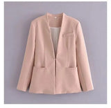 Women Blazers Set 2022 New Women's Office Suit Coat Vintage Long Sleeve Jacket Casual Female Tops And High Waist