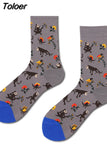 Happy Socks Man Creative Flower Flowers Pattern Funny Socks Casual Comfort Cotton High Quality