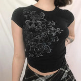Angel Printed Short Sleeve Crop Top T Shirt Women Summer Clothes Cute Print T-shirt Ladie Streetwear Tee Shirt