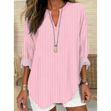 Women's Clothing Spring And Autumn Small V-Neck Long Sleeves Independent Day Crumums Simple Casual Temperament T-Shirt Long