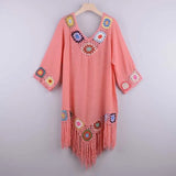 Dress For Summer The Beach Cover Up 2021 Bathroom Outlet Ins Web Languid Lazy Flower Smock Print Polyester Swimsuit
