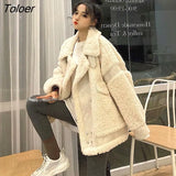 Wool Thick Coat Women 2022 Autumn Winter Korean Thickened Wool Loose Short Jacket Lamb Cashmere Cotton Coats Womens