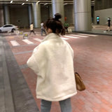 Women Winter White Jacket Faux Lamb Fur Kawaii Coat Lamb Women Teddy Fur Coat Fleece Original Parkas Plus Size Hoodies