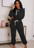 Print Round Neck Long Sleeve Top And Pant 2 Piece