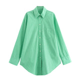 New Striped Poplin Loose Shirt 8364674 Trousers 8311674-Outfit