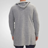 Men's Autumn And Winter New Hooded Knitted Shirt Medium Long Bag Open Shirt Sweater Jacket