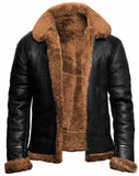 Leather Men's Coat With Thick Hair Long Jacket
