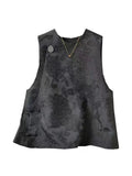 New Chinese Vest Women's Spring 2024 New Retro Jacquard Chinese Wind Plate Buckle Leisure Horse Clip-Outfit