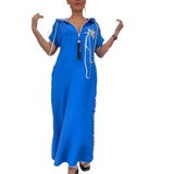 New Middle-Year Mother Fashion Casual Women's Dress Stitched Zippered Hat Dress