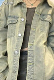 Women Jeans Coat American Retro Fashion Zipper Denim Jacket Spring New Female All Match Streetwear