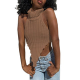 Spring And Summer New Explosion High-Collar Irregular Sexy Back Hair Weaving Small