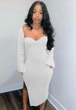 Sexy Long Sleeve Slit Long