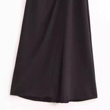 Autumn New Women's Decoration Body Black Asymmetric Design Temperament Long