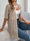 Wind Shooting 2025 Summer Hollow Short-Sleeved Knitted Cardigan Holiday Sunscreen Shirt Women's