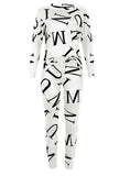 Letter Print Casual Shirt and Pants 2pc