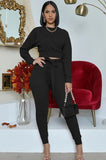 Casual Long Sleeve Top And Pant Two Piece