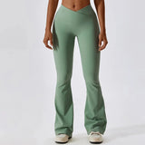 Flare Long Pants Women Solid Slim Fit Regular Splice Trousers Sheath Tight High Waist Pant Office Ladies Spring 2024-Outfit