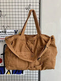 Vintage Wash Large Shoulder Bag-Outfit