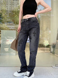Printed Casual Trousers CH Vintage Li Weiss Bottom Version High Waist And Skinny Jeans-Outfit
