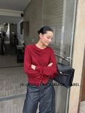 Xixi 2025 Autumn New Black Standard Loose Long-Sleeved Neck Cape Knitted Woolen Woman