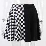 Dark Girl Is A Hit Color Thousand Bird Plaid Spliced Skirt 2023 Spring Sexy High Waist Half-Outfit