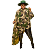 Size Tops L-4xl Wholesale Long Sleeve Shirts for Women Camouflage Loose Casual Irregular Hem Polyester Blouses