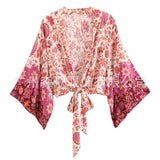 Print Collar Batwing Sleeve Bohemian