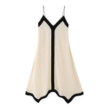 New Color Matching Fashion Suspender Dress 5607712-Outfit