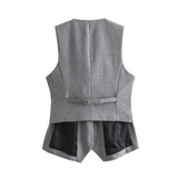 Asymmetrical Vest 9427556 Low Waist Straight Trousers 1478229 Set-Outfit