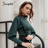 Autumn winter knitted sweater High collar Lantern Sleeve loose women's sweater High street fashion pullover 2020