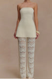 Summer New Women's Breasts With Thin Blue Hollow Trousers