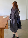 Size New Spring Dress Girls Boho Chiffon Female Vintage Dress Party oversize long Sleeve Women Dresses Robe