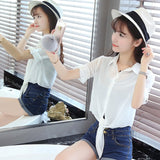 Summer Half Sleeve Buttoned Up Shirt Women's Coat Female Sun Protection All-match Thin Short Sleeve Chiffon Cardigan