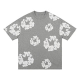 Fashion Trend Foam Printing Loose T-Shirt Y2K Hop Streetwear Men's And Women's Jacket Casual Top