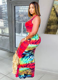 Printed Sleeveless Long