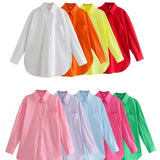 Ins14 Color Pocket Decoration Women's Basic Long-Sleeved Shirt In Spring And Summer Of 2024-Outfit