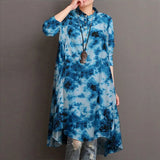 Women Long Sleeve Tie Dye Shirt Autumn Fashion Printed Blouse Gradient Color Long Top Tunic Blusas Female Loose Chemise