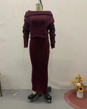 The Autumn Of 2025, The New Fashion Knitted Shoulder Collar Skirt Two-Piece