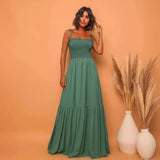 Solid Color High Waist Thin Temperament Retro Swing Skirt Dress Dress Dress Light