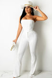Sexy Strapless Pleated Top And Pant