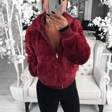 European and American autumn and winter women's hooded rabbit fur faux fur plush jacket