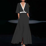 New Women's Fashion Elegant Temperament V Collar Print Credant Skirt