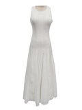 Temperament Famous Wind Dress Woman 2025 Spring And Summer New Fashion Lace Splicing High-End Sense Collar Sleeveless Long