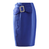 Patchwork Bowknot Skirt For Women High Waist Solid Asymmetrical Designer Solid Midi Skirts Female Summer